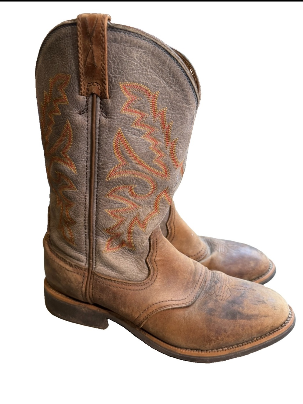 Twisted X Youth Western Cowboy Boots Work Farm Size 5.5 Gray Tan
